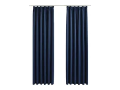 Cortinas opacas con ganchos 2 piezas azul 140x175 cm ES391689