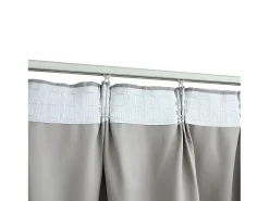 Cortinas opacas con ganchos 2 unidades gris 140x245 cm ES588868