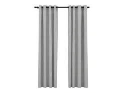 Cortinas opacas con ojales look de lino 2 pzas gris 140x245 cm ES306941