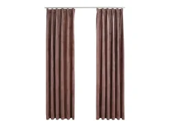 Cortinas opacas ganchos 2 pzas terciopelo rosa viejo 140x245 cm ES665907