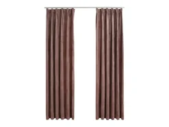 Cortinas opacas ganchos 2 pzas terciopelo rosa viejo 140x175 cm ES766445