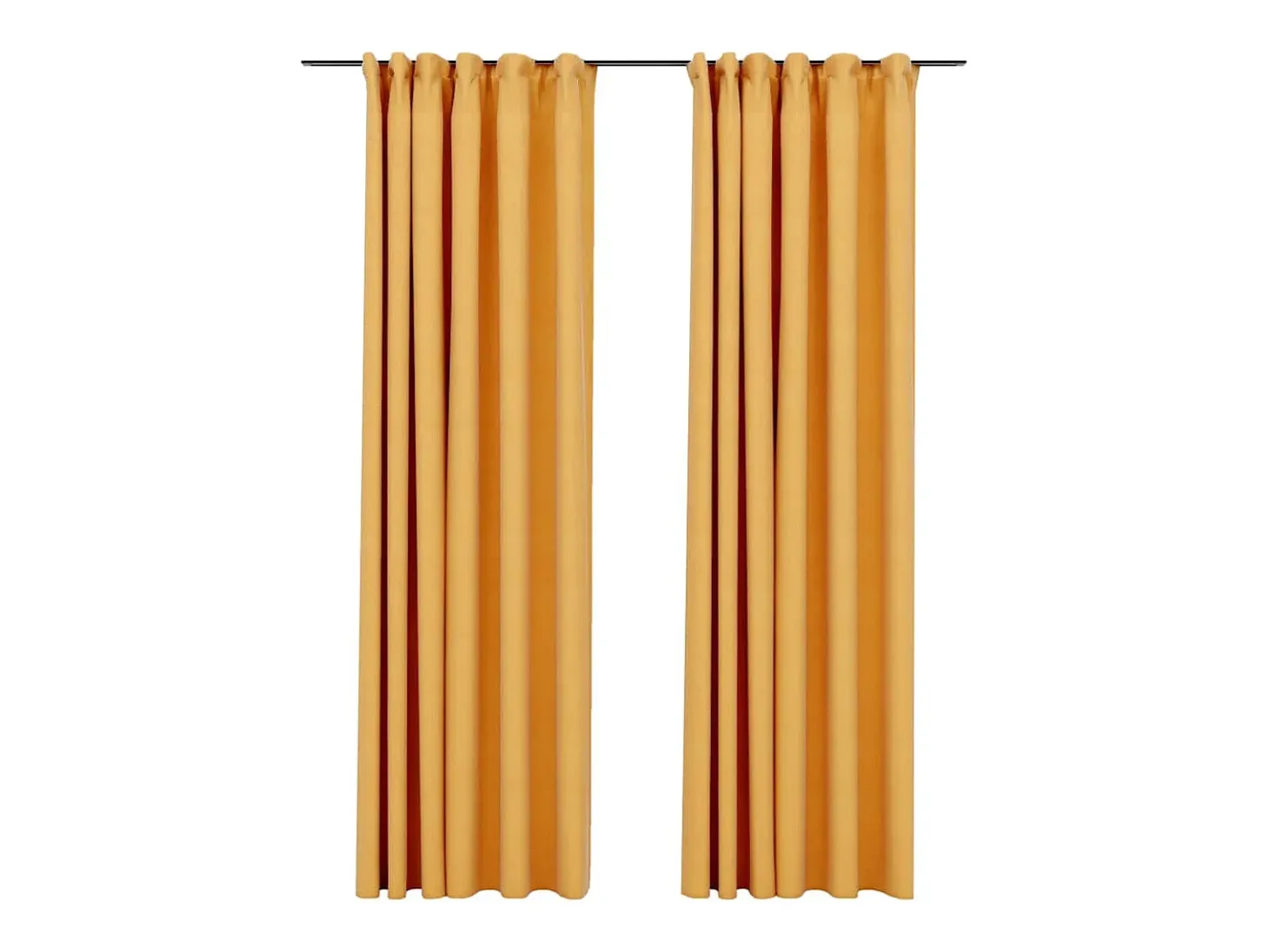 Cortinas opacas ganchos look de lino 2 pzas amarillo 140x225 cm ES657008