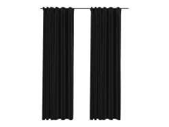 Cortinas opacas ganchos look de lino 2 pzas antracita 140x245cm ES665743