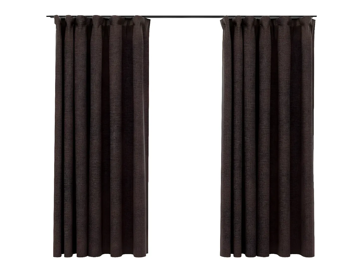 Cortinas opacas ganchos look de lino 2 pzs gris taupe 140x175cm ES125814