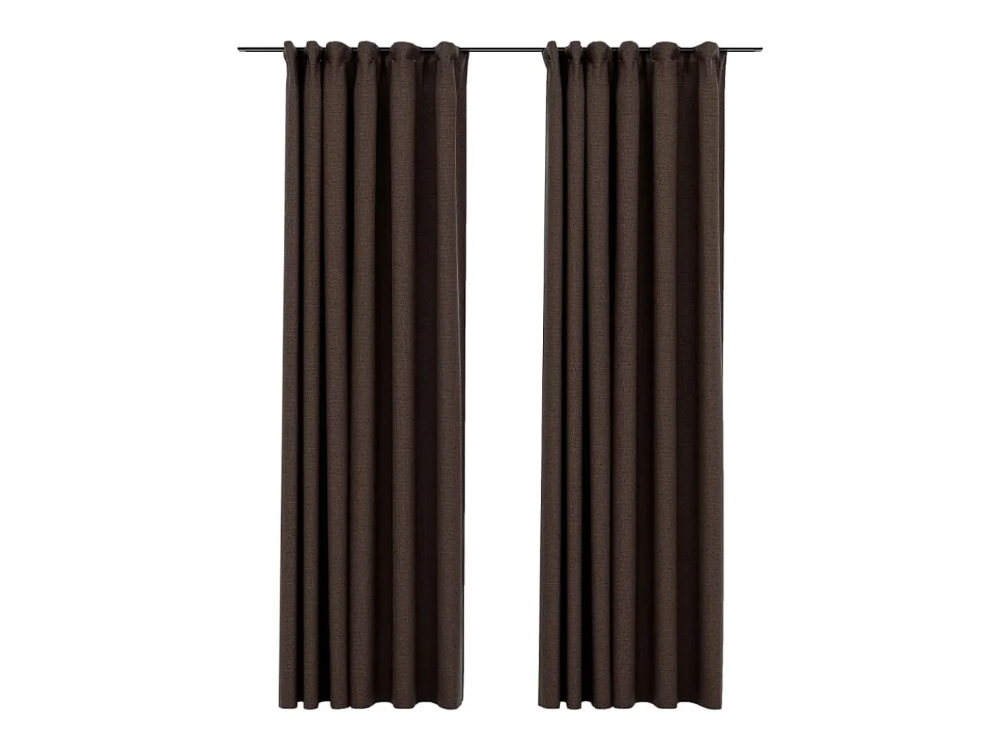 Cortinas opacas ganchos look de lino 2 pzs gris taupe140x245cm ES981047
