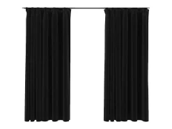Cortinas opacas ganchos look de lino 2 pzas antracita 140x175cm ES199007