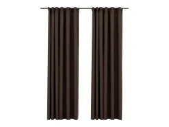 Cortinas opacas ganchos look de lino 2 pzs gris taupe 140x225cm ES986029