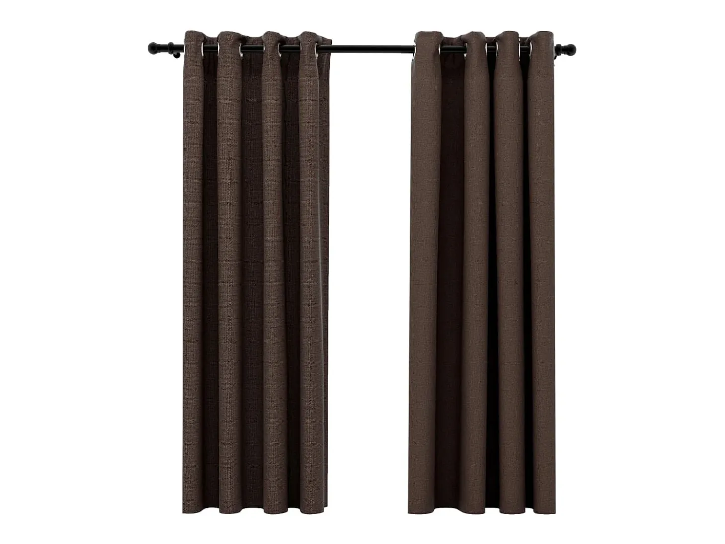 Cortinas opacas ojales look de lino 2 pzas gris topo 140x175 cm ES492382