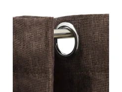 Cortinas opacas ojales look de lino 2 pzas gris topo 140x245 cm ES193458