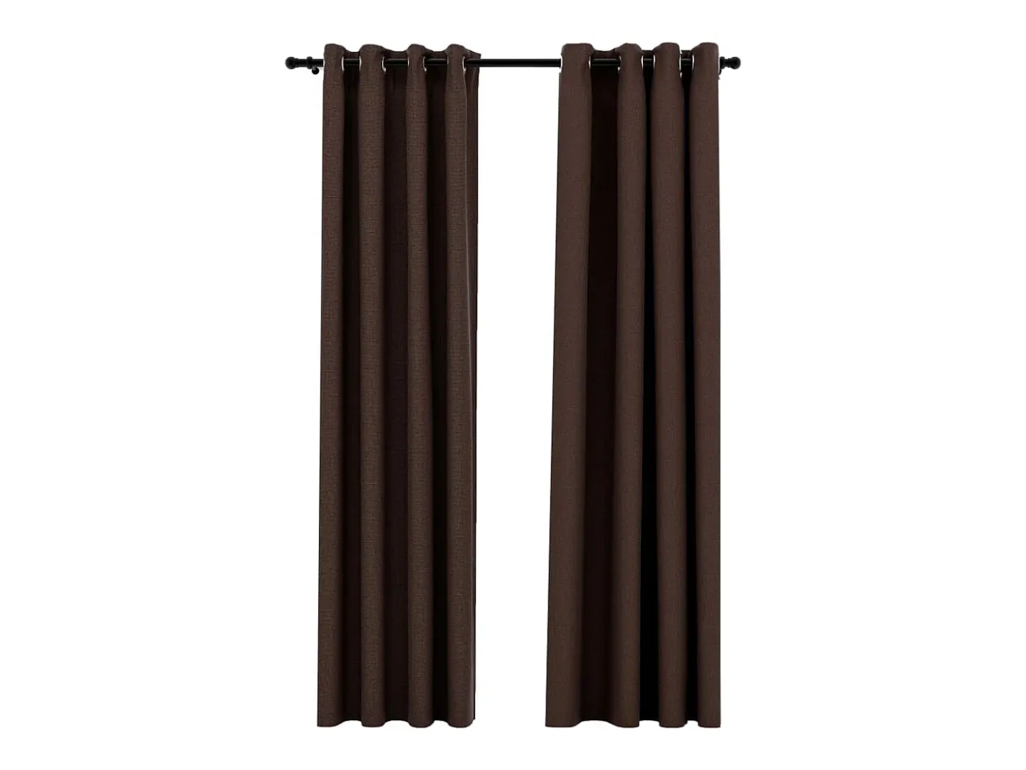 Cortinas opacas ojales look de lino 2 pzas gris topo 140x245 cm ES193458