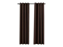 Cortinas opacas ojales look de lino 2 pzas gris topo 140x225 cm ES470308