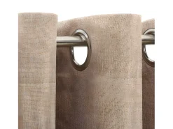 Cortinas opacas ojales look de lino 2 pzas beige 140x245 cm ES506361