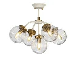 Cosmos Retro 5 Light Pendant Globe Glass Shades