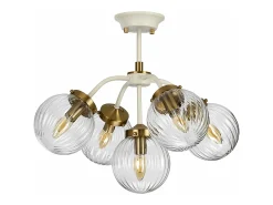 Cosmos Retro 5 Light Pendant Globe Glass Shades