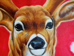 Cuadro al óleo ciervo pintado a mano