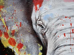 Cuadro al óleo Elefante MCW-H25 pintado a mano, 120x80cm