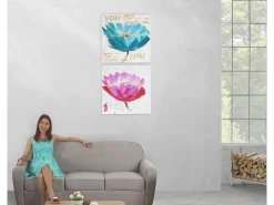 Cuadro al óleo orquídea pintado a mano