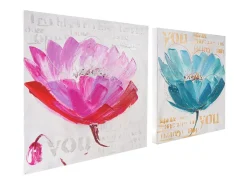 Cuadro al óleo orquídea pintado a mano