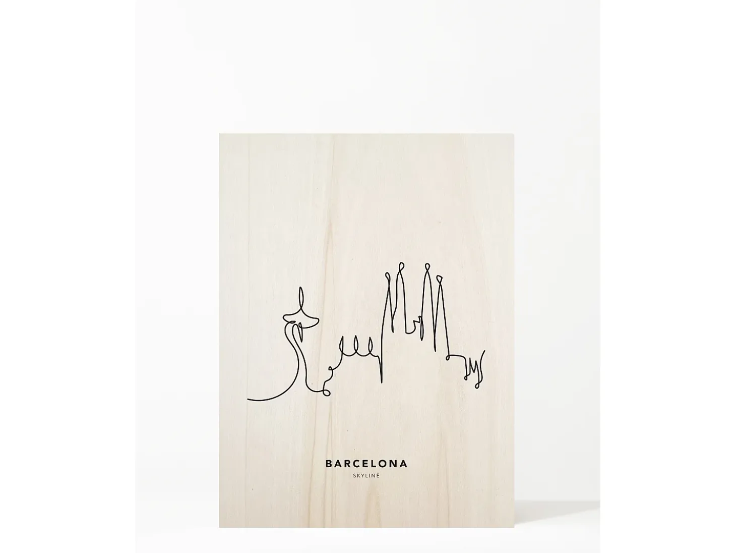 Cuadro de madera Barcelona Skyline