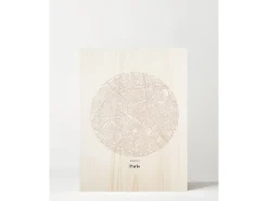 Cuadro de madera Paris Map