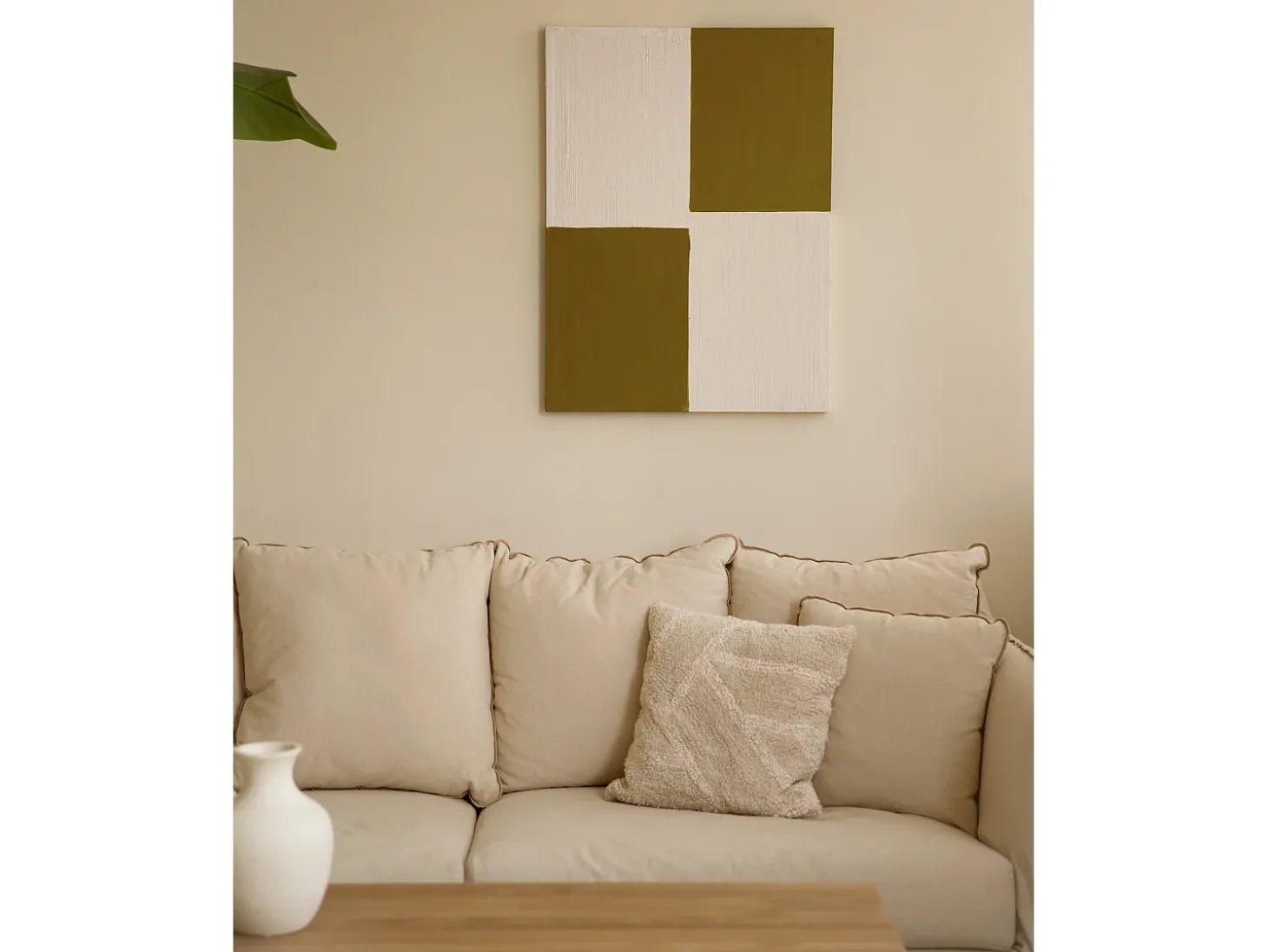 Cuadro decorativo sobre lienzo de algodón pintado artesanalmente con pintura al oleo sin marco de 100x150cm - PRISMA - DECOWOOD