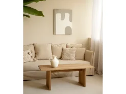 Cuadro decorativo sobre lienzo de algodón con marco de madera blanco pintado artesanalmente con pintura al oleo de 80x100cm - KIKA - DECOWOOD