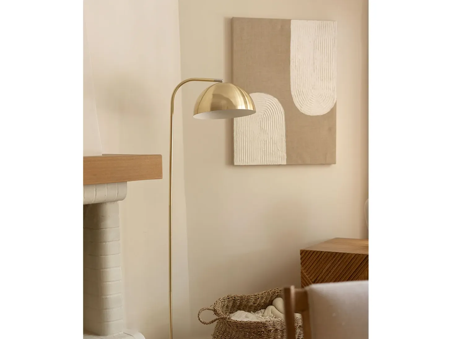 Cuadro decorativo sobre lienzo de lino con marco de madera blanco pintado artesanalmente con pintura al oleo de 80x100cm - NIKI - DECOWOOD