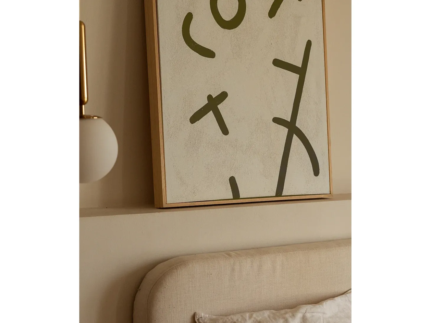 Cuadro decorativo sobre lienzo de algodón con marco de madera blanco pintado artesanalmente con pintura al oleo de 100x150cm - VIRGINIA - DECOWOOD