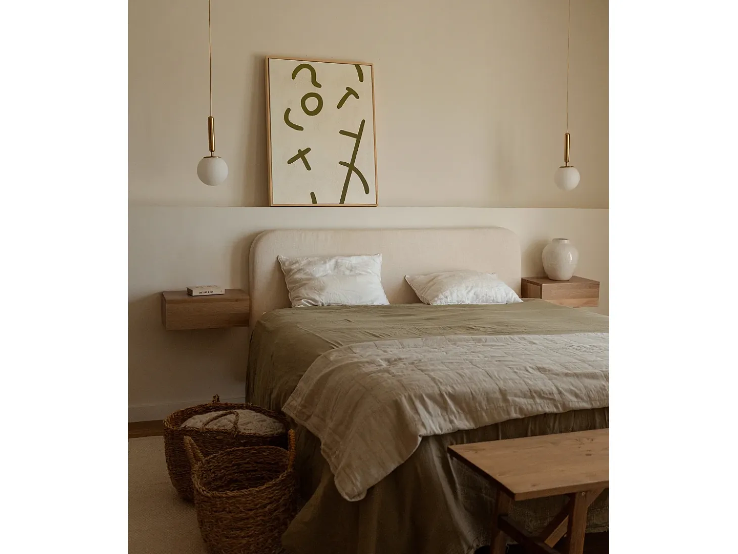 Cuadro decorativo sobre lienzo de algodón con marco de madera blanco pintado artesanalmente con pintura al oleo de 100x150cm - VIRGINIA - DECOWOOD