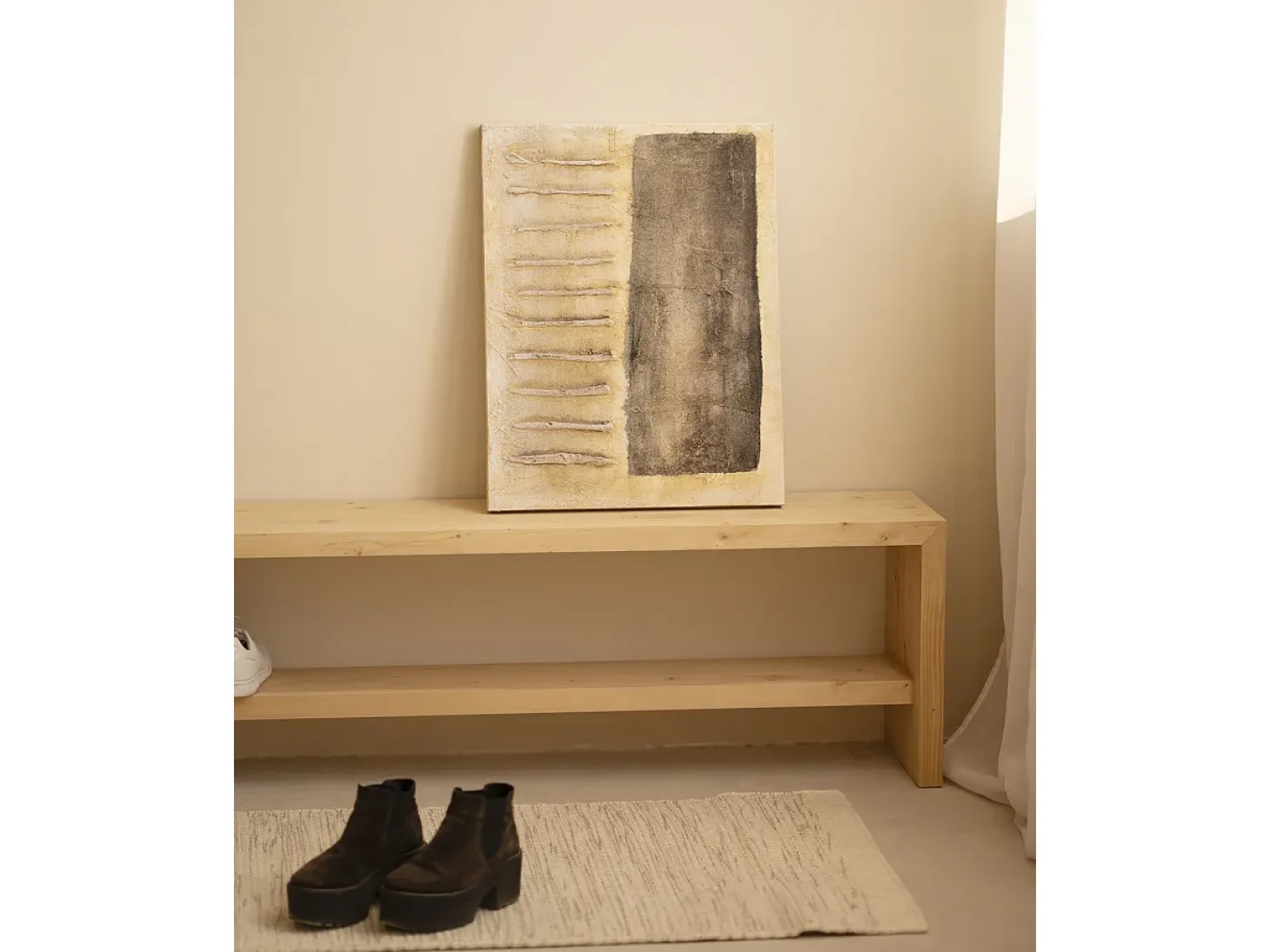 Cuadro decorativo sobre lienzo de algodón pintado artesanalmente con pintura al oleo sin marco de 100x150cm - ELENA - DECOWOOD