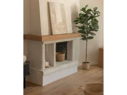 Cuadro decorativo sobre lienzo de algodón con marco de madera marrón claro pintado artesanalmente con pintura al oleo de 80x100cm - DEVA - DECOWOOD