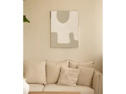 Cuadro decorativo sobre lienzo de algodón con marco de madera blanco pintado artesanalmente con pintura al oleo de 80x100cm - VARO - DECOWOOD