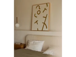 Cuadro decorativo sobre lienzo de algodón con marco de madera marrón oscuro pintado artesanalmente con pintura al oleo de 80x100cm - VIRGINIA - DECOWOOD