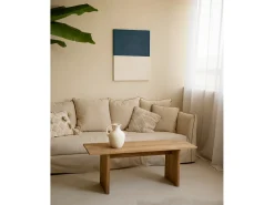 Cuadro decorativo sobre lienzo de algodón con marco de madera negro pintado artesanalmente con pintura al oleo de 60x80cm - MARINA - DECOWOOD