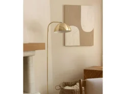 Cuadro decorativo sobre lienzo de lino con marco de madera marrón oscuro pintado artesanalmente con pintura al oleo de 60x80cm - NIKI - DECOWOOD