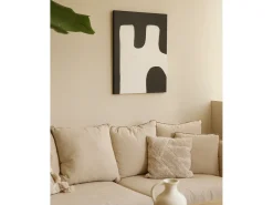 Cuadro decorativo sobre lienzo de algodón con marco de madera blanco pintado artesanalmente con pintura al oleo de 100x150cm - KIKA - DECOWOOD