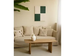 Cuadro decorativo sobre lienzo de algodón con marco de madera negro pintado artesanalmente con pintura al oleo de 100x150cm - PRISMA - DECOWOOD
