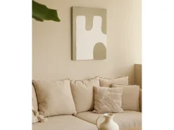 Cuadro decorativo sobre lienzo de algodón con marco de madera blanco pintado artesanalmente con pintura al oleo de 60x80cm - KIKA - DECOWOOD