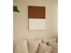 Cuadro decorativo sobre lienzo de algodón con marco de madera marrón claro pintado artesanalmente con pintura al oleo de 80x100cm - MARINA - DECOWOOD