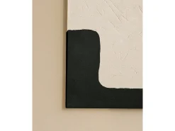 Cuadro decorativo sobre lienzo de algodón con marco de madera marrón claro pintado artesanalmente con pintura al oleo de 60x80cm - VARO - DECOWOOD