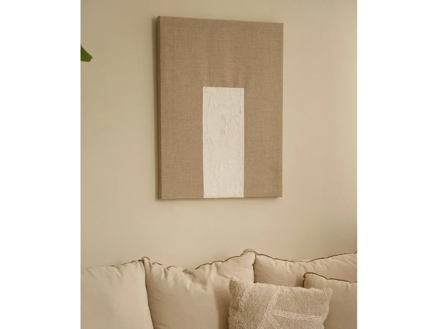 Cuadro decorativo sobre lienzo de lino con marco de madera blanco pintado artesanalmente con pintura al oleo de 60x80cm - MAYA - DECOWOOD