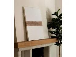 Cuadro decorativo sobre lienzo de algodón con marco de madera blanco pintado artesanalmente con pintura al oleo de 60x80cm - BRISA - DECOWOOD