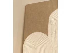Cuadro decorativo sobre lienzo de lino con marco de madera marrón claro pintado artesanalmente con pintura al oleo de 100x150cm - MARLENE - DECOWOOD