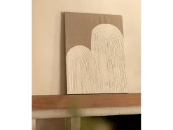 Cuadro decorativo sobre lienzo de lino con marco de madera marrón claro pintado artesanalmente con pintura al oleo de 100x150cm - MARLENE - DECOWOOD