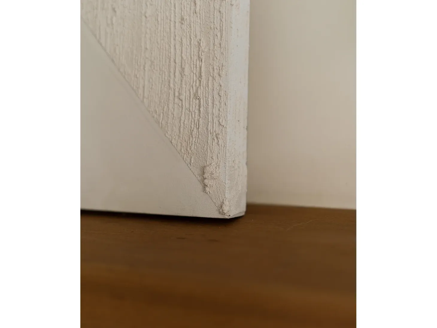 Cuadro decorativo sobre lienzo de algodón con marco de madera blanco pintado artesanalmente con pintura al oleo de 100x150cm - ADRIANA - DECOWOOD