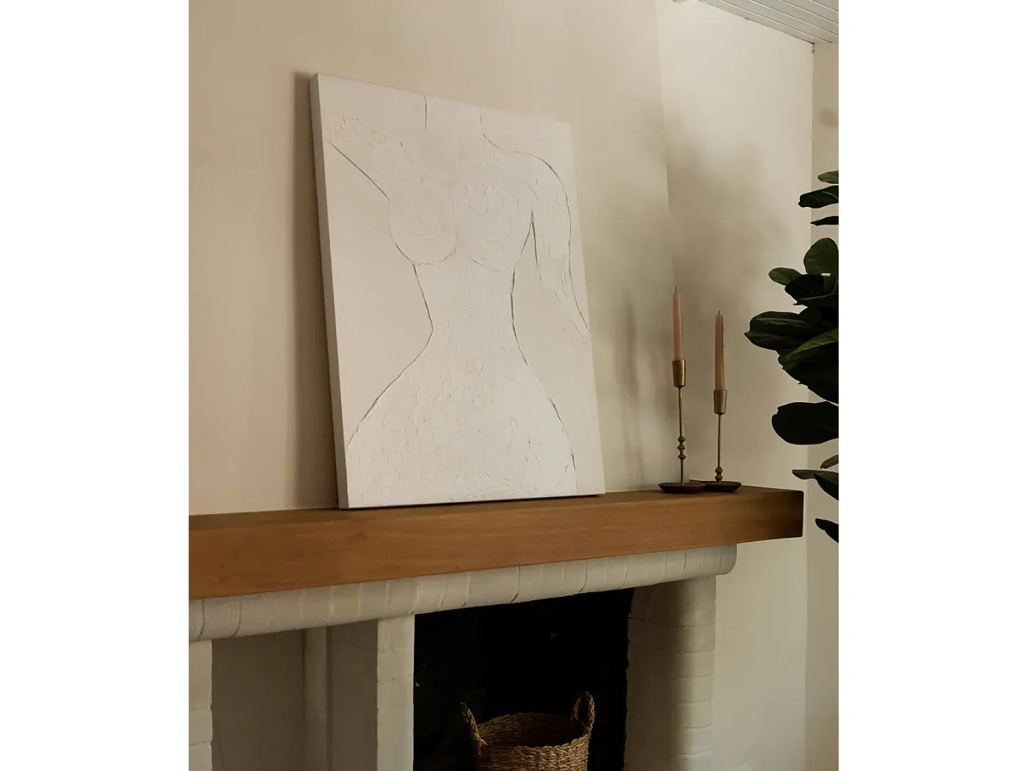 Cuadro decorativo sobre lienzo de algodón con marco de madera negro pintado artesanalmente con pintura al oleo de 80x100cm - LEO - DECOWOOD