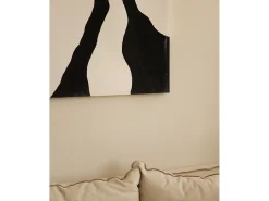 Cuadro decorativo sobre lienzo de algodón con marco de madera marrón claro pintado artesanalmente con pintura al oleo de 60x80cm - KUSAMA - DECOWOOD