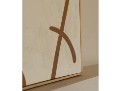Cuadro decorativo sobre lienzo de algodón con marco de madera marrón claro pintado artesanalmente con pintura al oleo de 80x100cm - VIRGINIA - DECOWOOD
