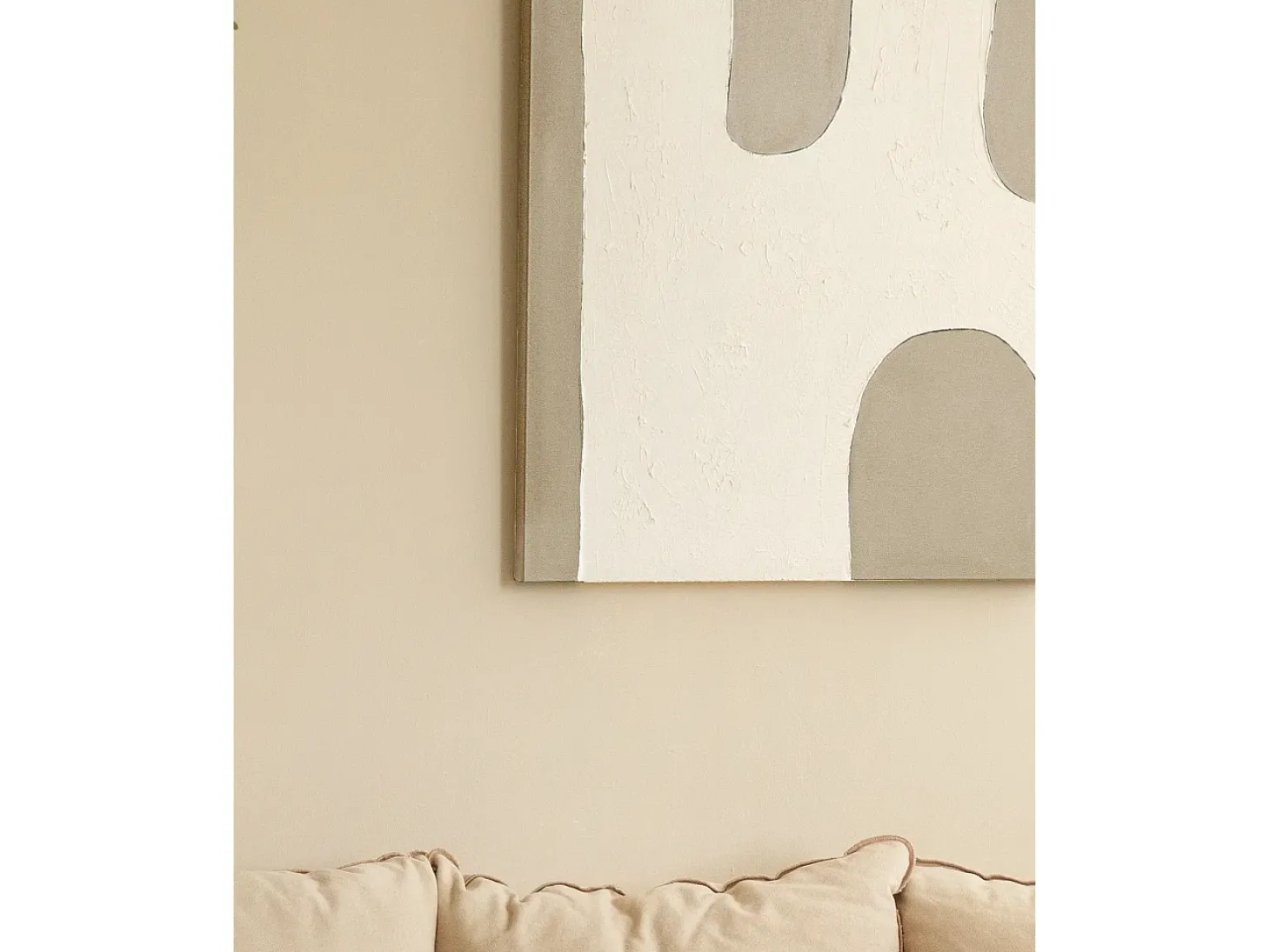 Cuadro decorativo sobre lienzo de algodón con marco de madera marrón claro pintado artesanalmente con pintura al oleo de 80x100cm - KIKA - DECOWOOD