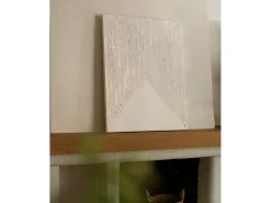 Cuadro decorativo sobre lienzo de algodón con marco de madera marrón claro pintado artesanalmente con pintura al oleo de 60x80cm - ADRIANA - DECOWOOD